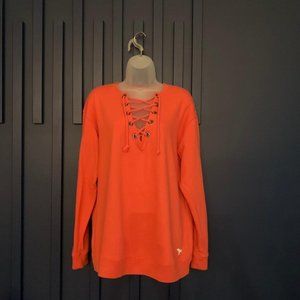 PINK Victoria's Secret Lace Up Sweatshirt - Offers welcome